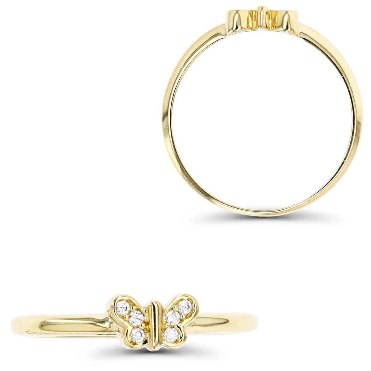 14K Yellow Gold Butterfly Ring