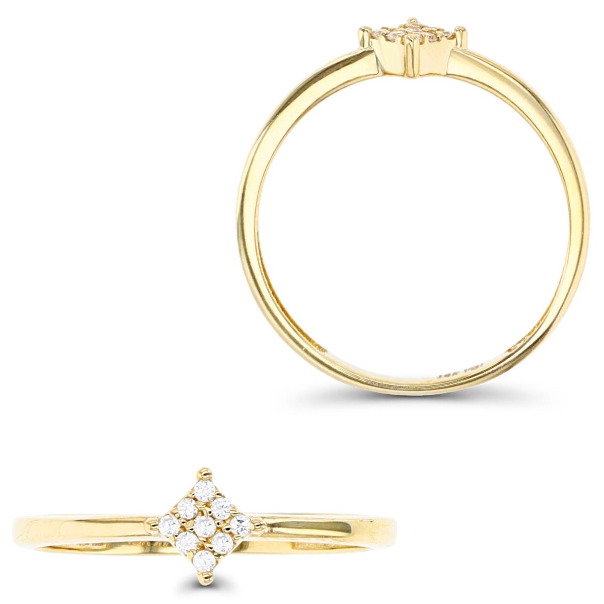 14K Yellow Gold Square Ring