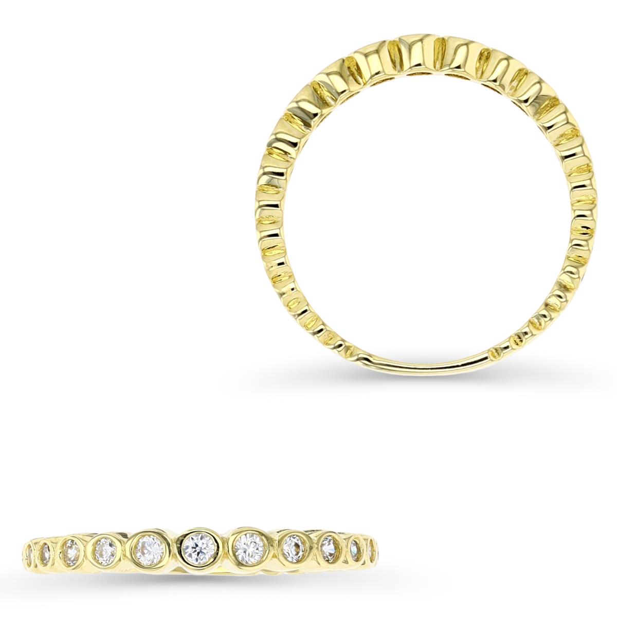14K Yellow Gold Graduated Bezel Ring