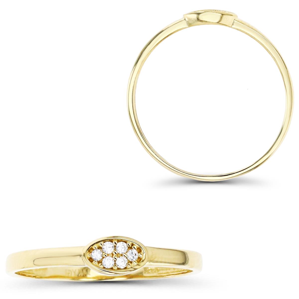 14K Yellow Gold Pave Oval Ring