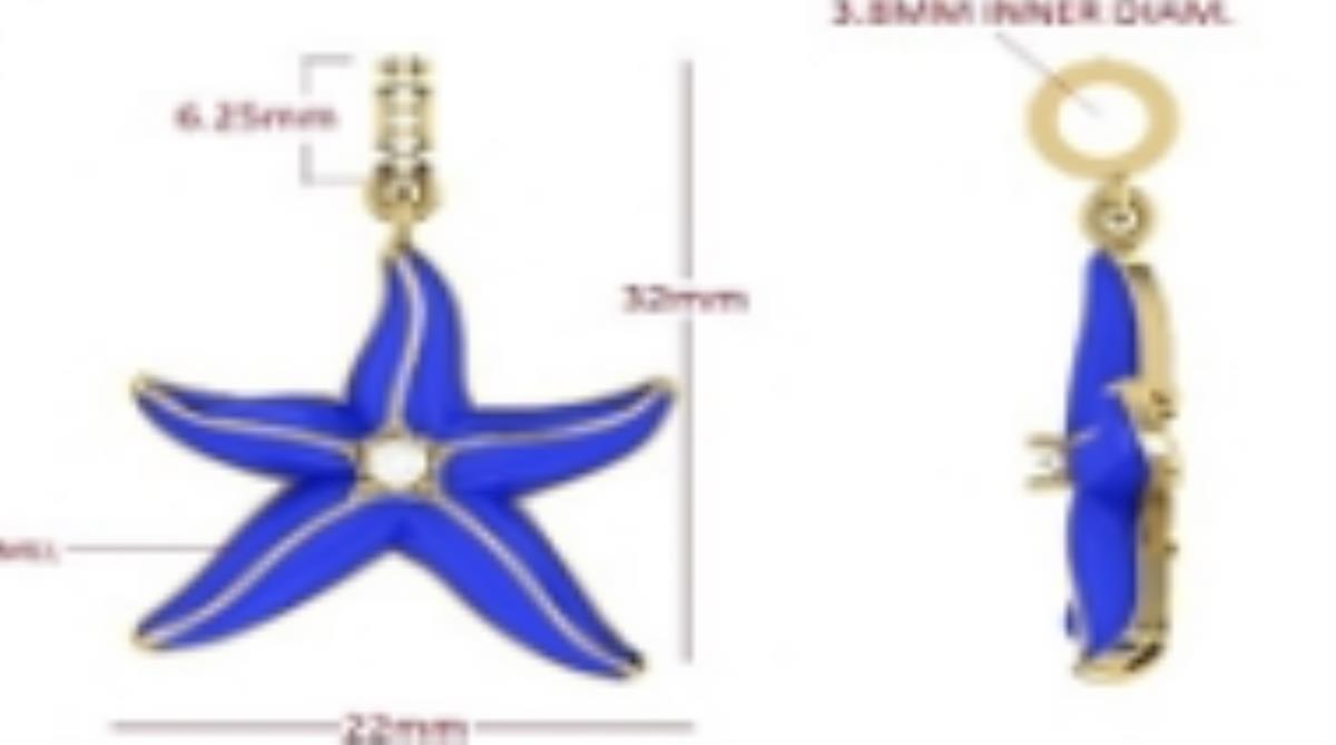 Sterling Silver Yellow Purple Enamel & CZ Starfish 18" Necklace