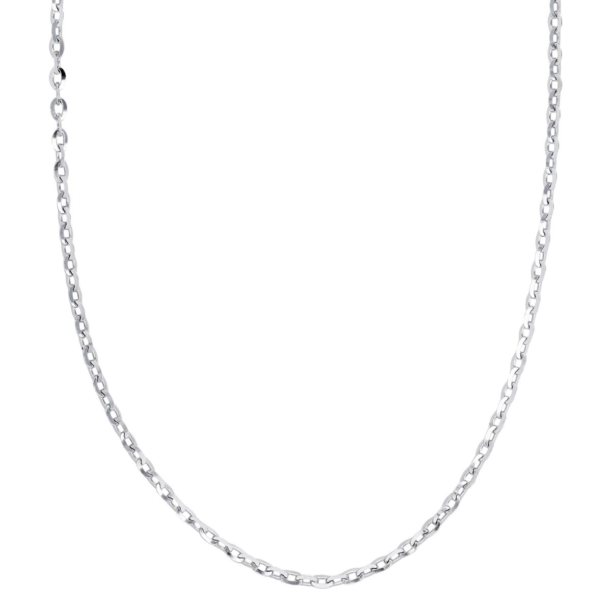 Sterling Silver Rhodium 8mm 20" Cable Chain Necklace