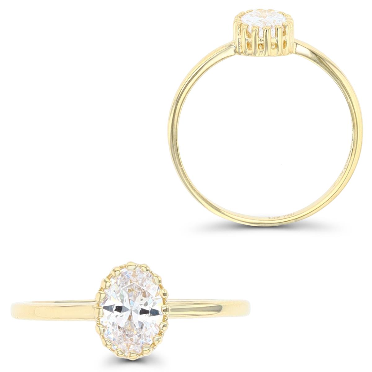 10K Yellow Gold 6x4mm Oval Engagement Ring