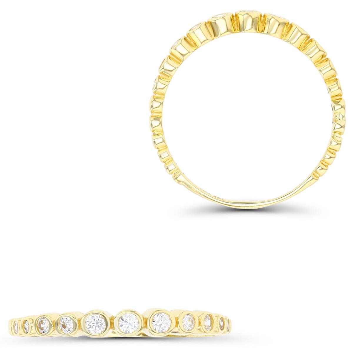 10K Yellow Gold Thin Bezel Graduated Ring