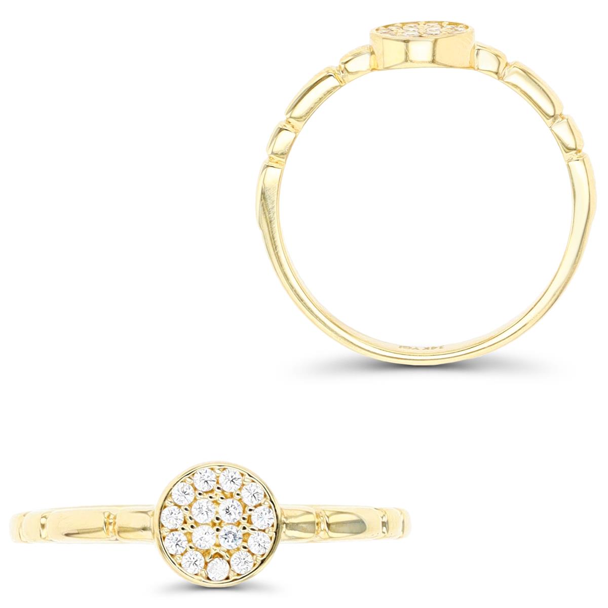 10K Yellow Gold Pave Circle Segmented Ring
