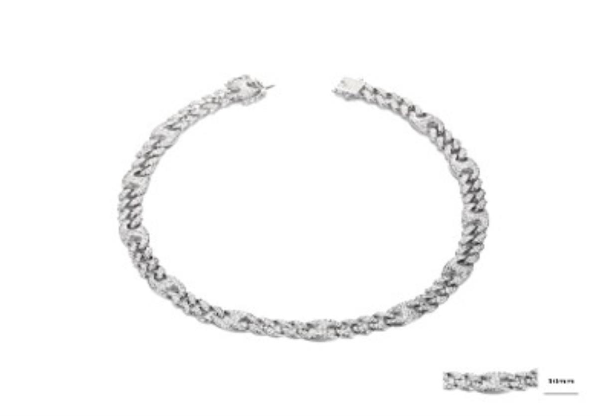 Sterling Silver Rhodium 10MM Chain Necklace