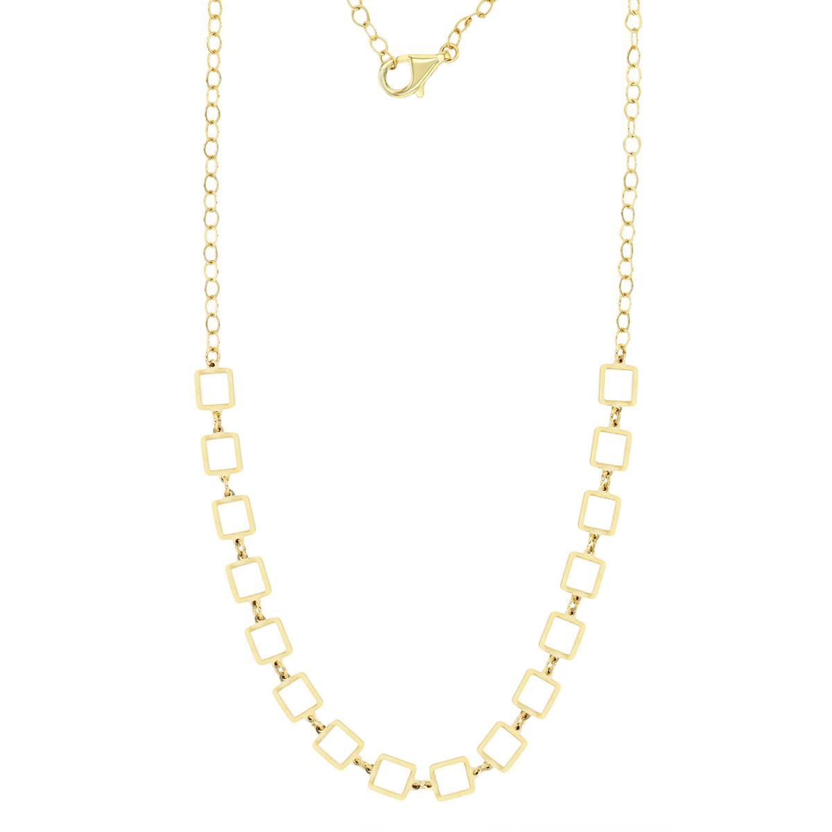 14K Yellow Gold Square Links 17" Necklace