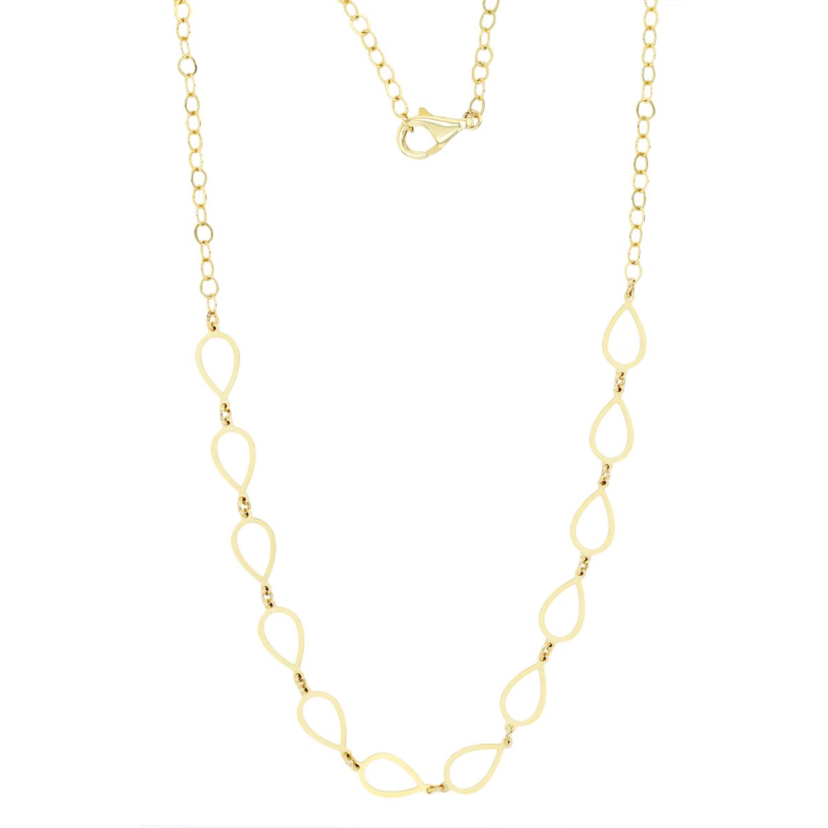 14K Yellow Gold Pear Links 17" Necklace