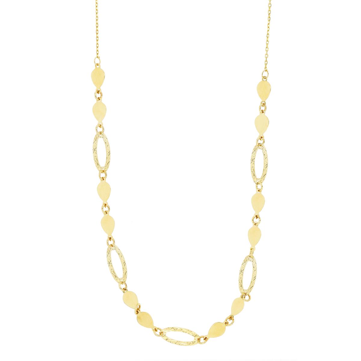 14K Yellow Gold Pear & DC Oval 17"+1" Necklace