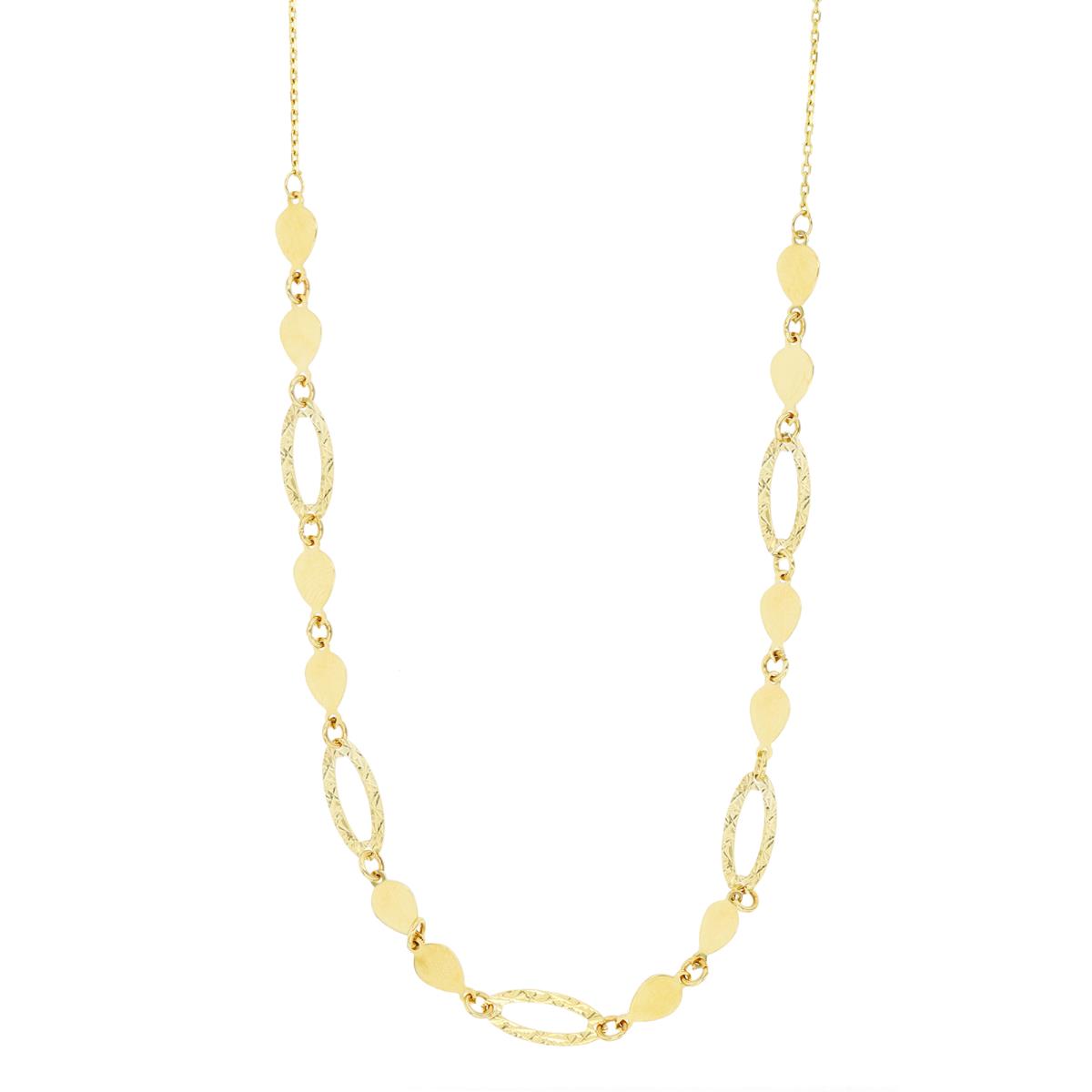 14K Yellow Gold Pear & DC Oval 17"+1" Necklace