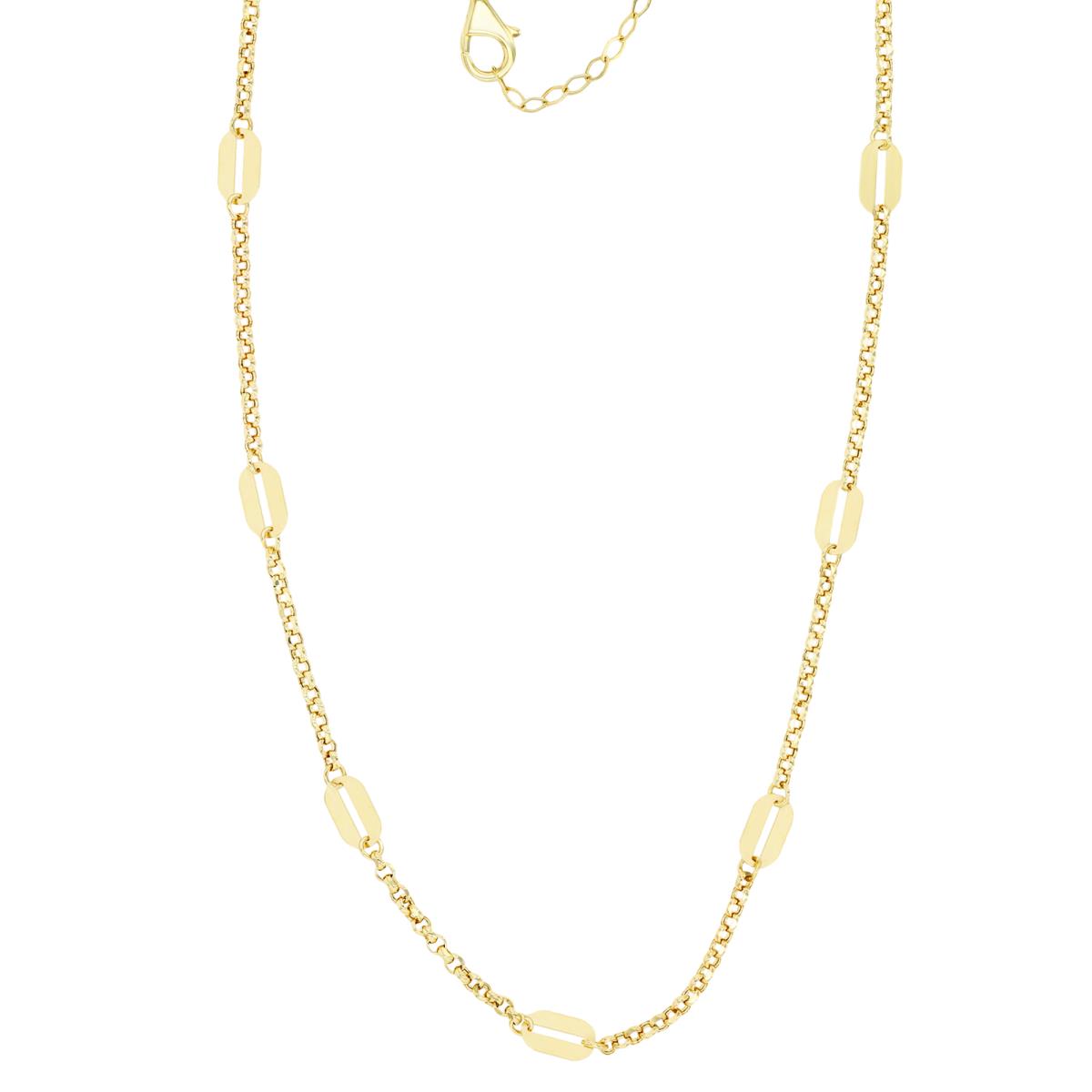 14K Yellow Gold Chain and Paperclip 24"+1" Chain Necklace