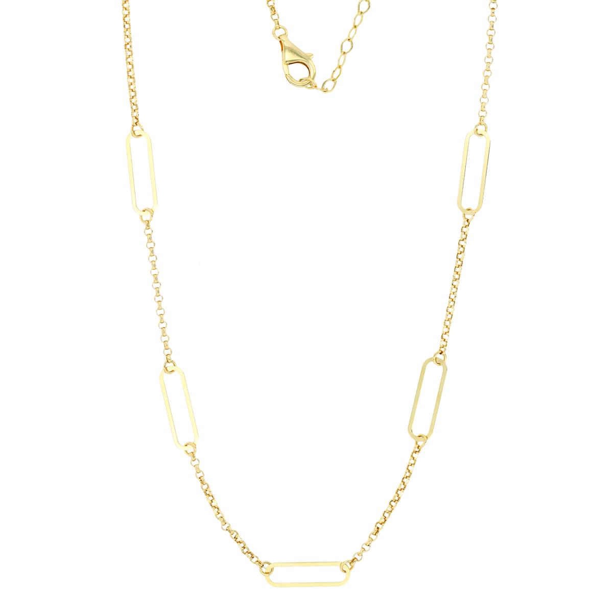14K Yellow Gold Rollo and Paperclip 24"+1" Chain Necklace