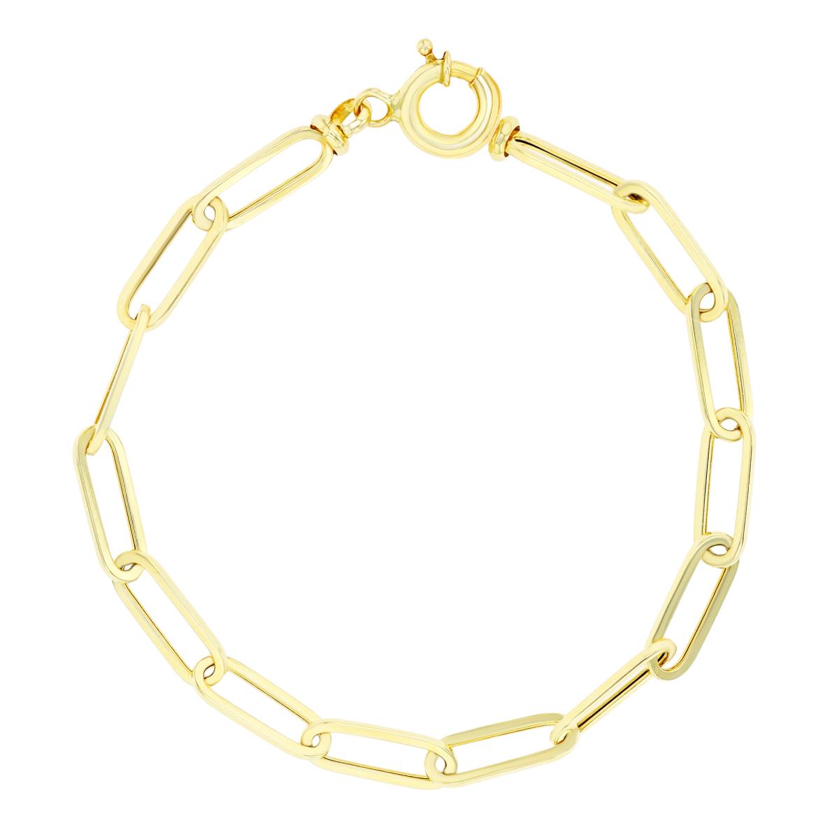 14K Yellow Gold Paperclip 8" Chain Bracelet