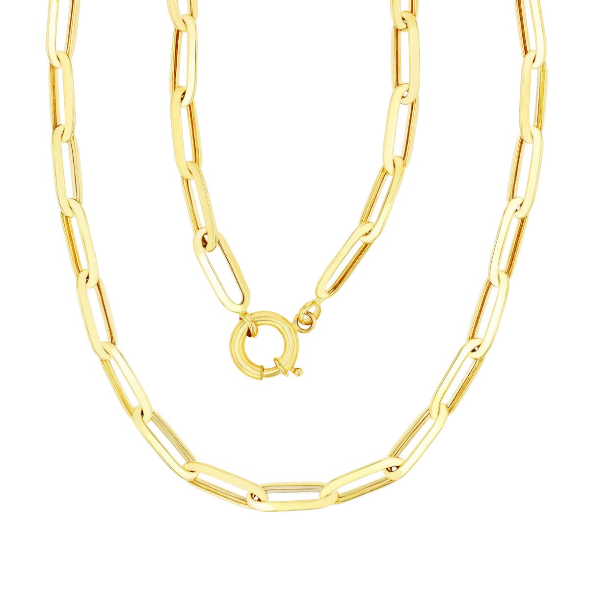 14K Yellow Gold 15x6mm Paperclip 17" Chain Necklace