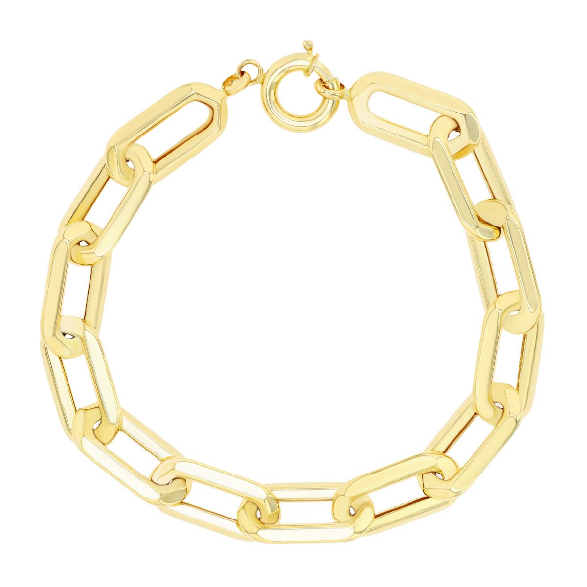 14K Yellow Gold Polished Paperclip 7.5" Chain Bracelet