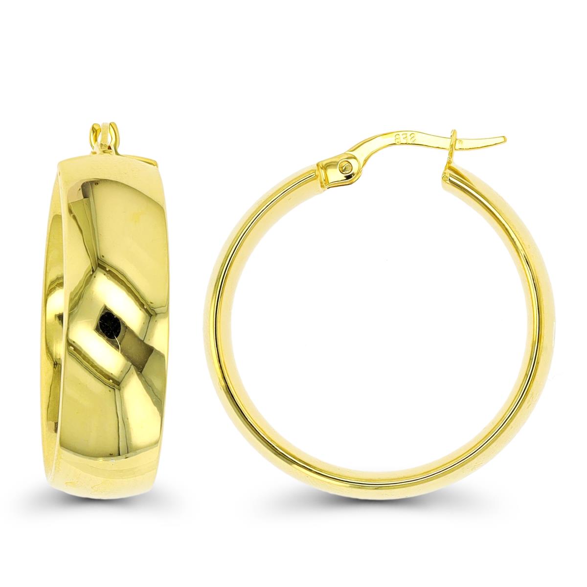 14K Yellow Gold 25x7mm Polished Hoop Earring