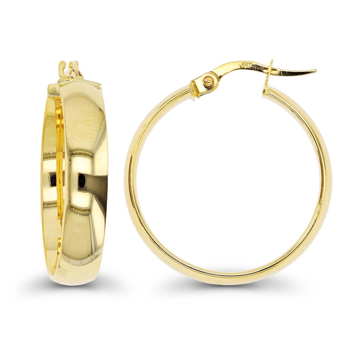 14K Yellow Gold 15x5mm Polished Hoop Earring