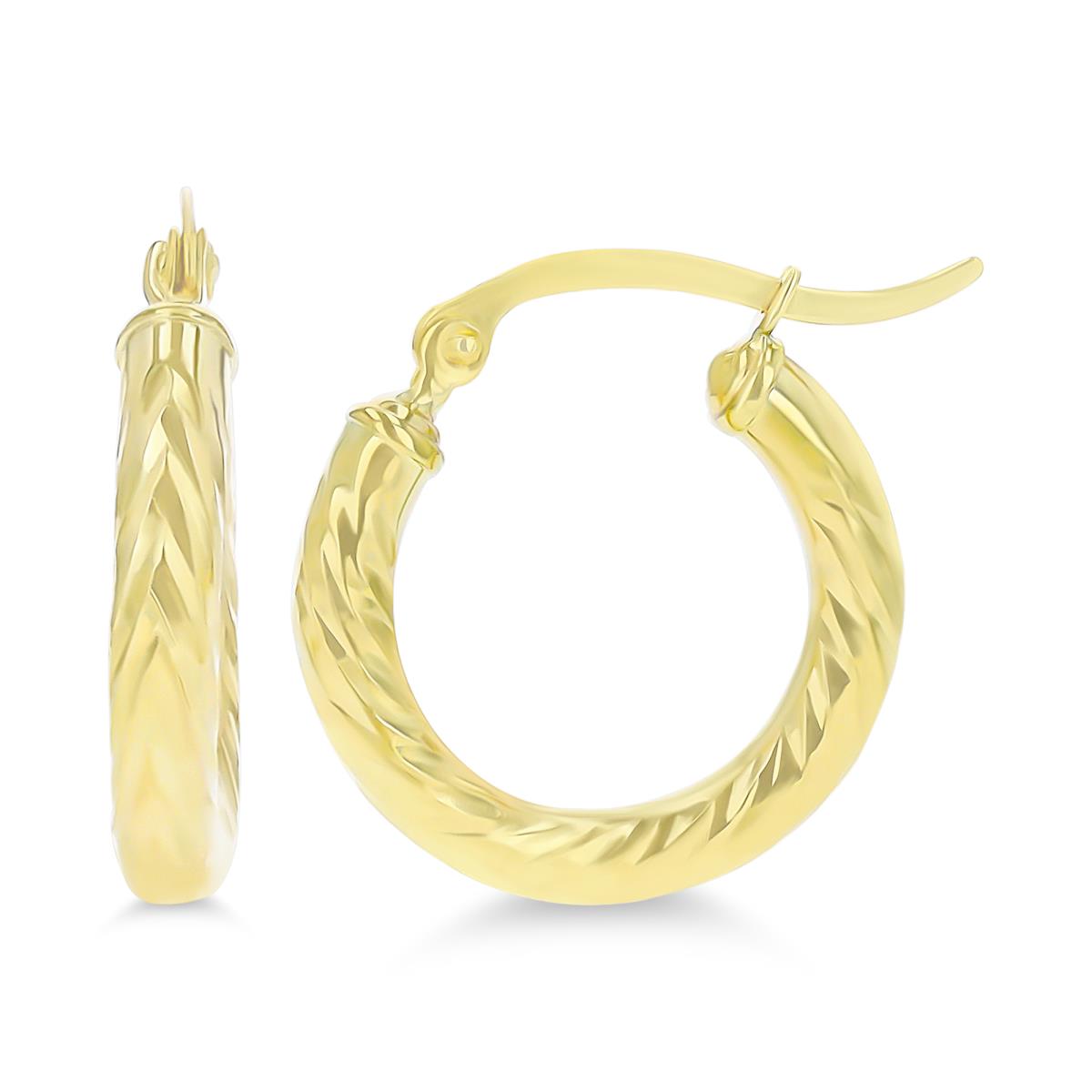 14K Yellow Gold 20x3mm (0.75") Twisted DC Hoop Earring