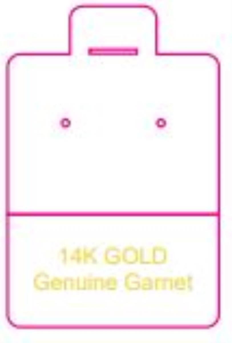 14K Genuine Garnet 44x29mm Puff Pad