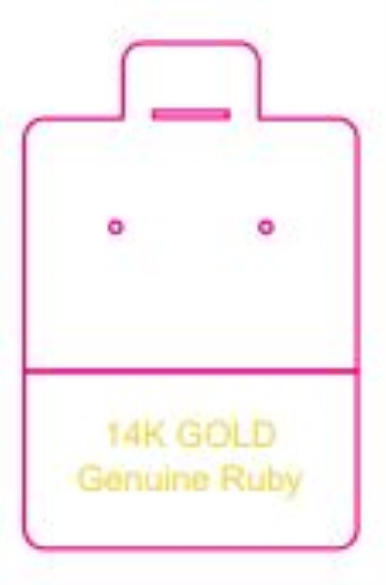 14K Genuine Ruby 44x29mm Puff Pad