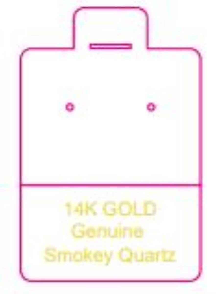 14K Genuine Smokey Quartz 44x29mm Puff Pad