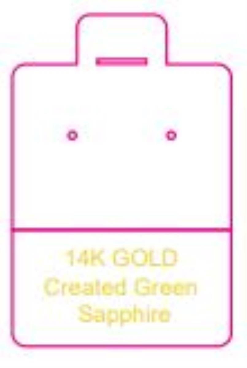 14K Created Green Sapphire 44x29mm Puff Pad