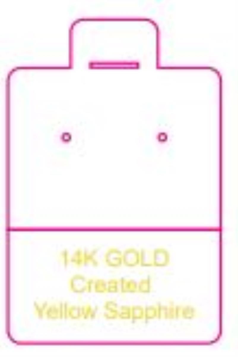 14K Created Yellow Sapphire 44x29mm Puff Pad