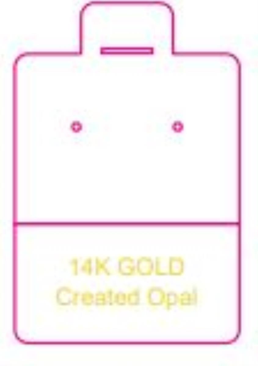 14K Created Opal 44x29mm Puff Pad
