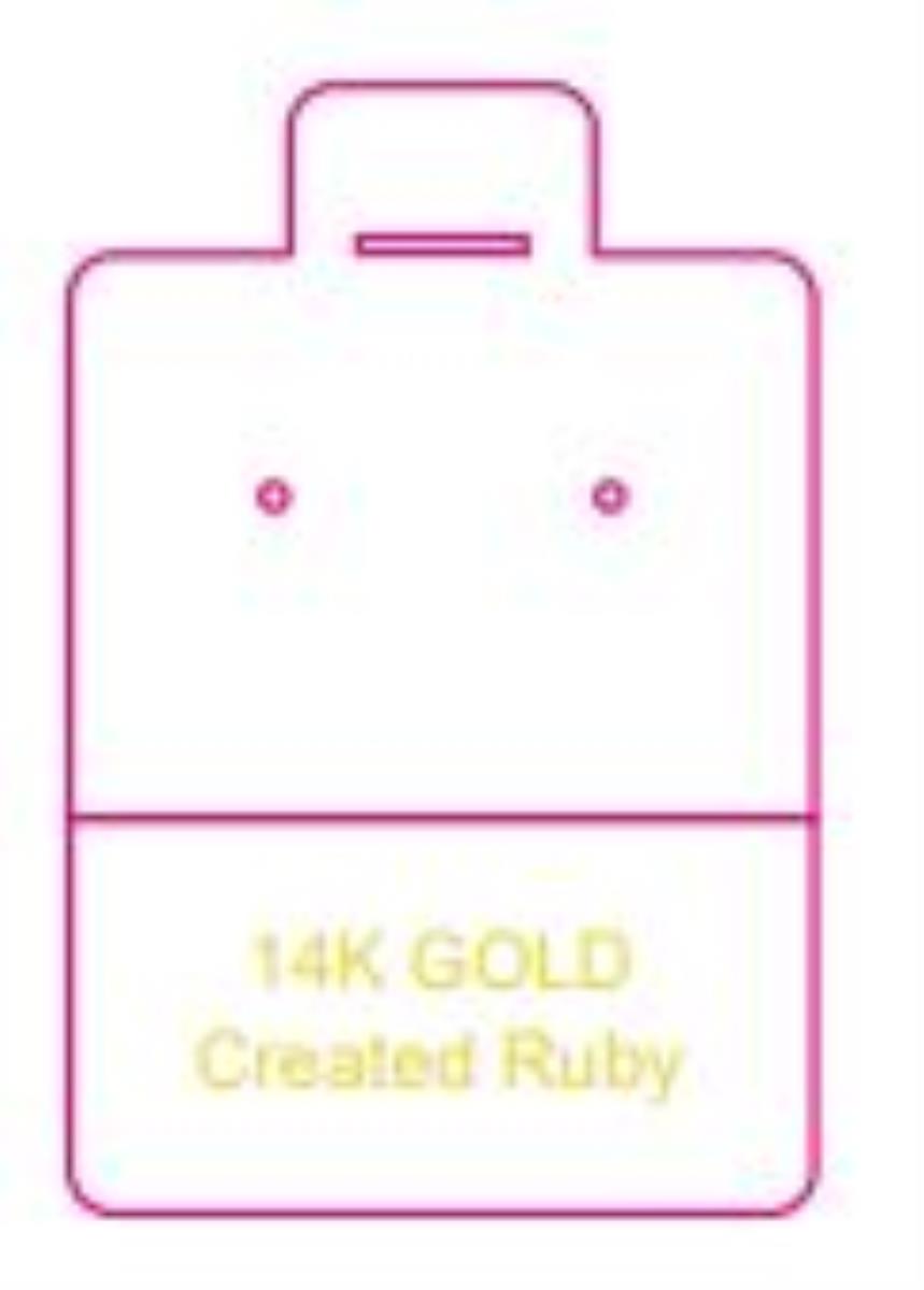14K Created Ruby 44x29mm Puff Pad