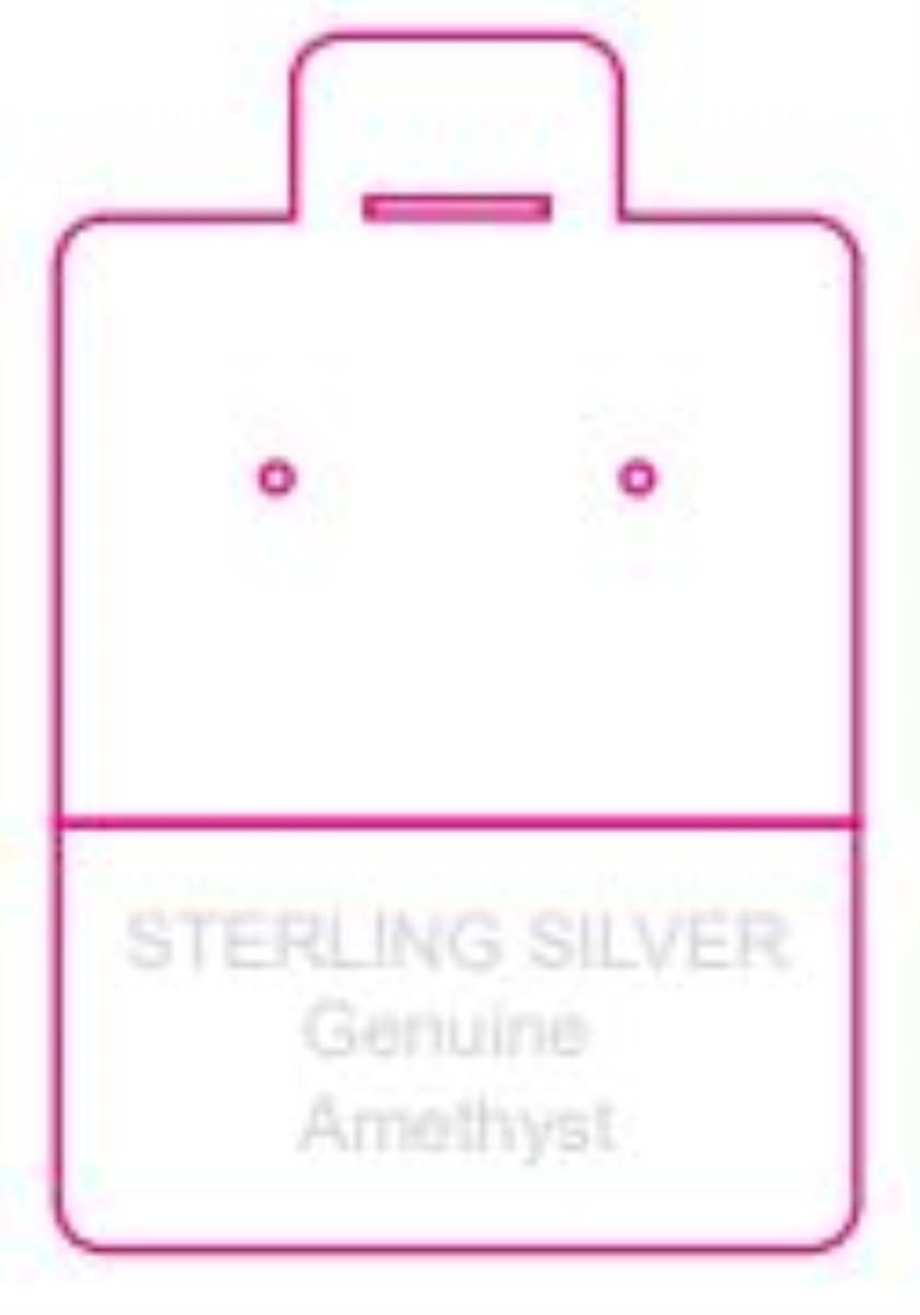 Sterling Silver Genuine Amethyst 44x29mm Puff Pad