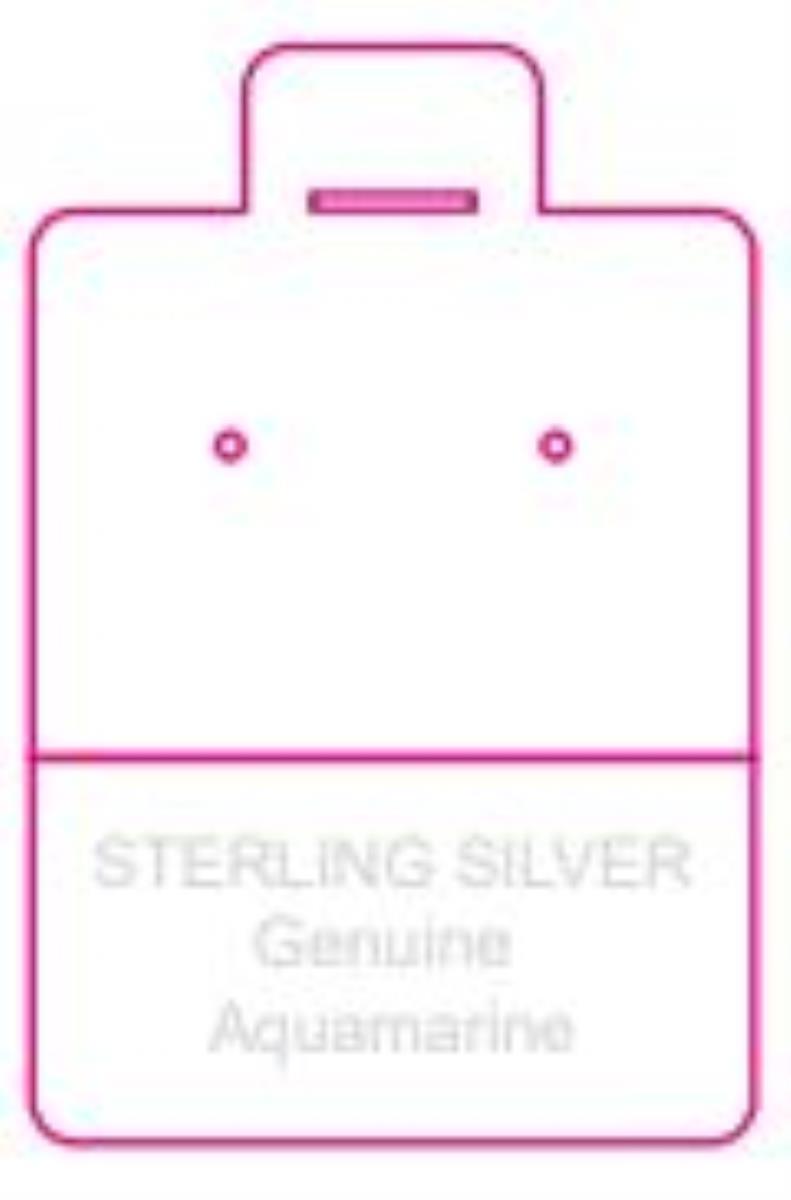 Sterling Silver Genuine Aquamarine 44x29mm Puff Pad