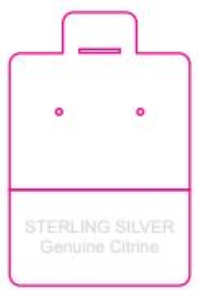 Sterling Silver Genuine Citrine 44x29mm Puff Pad