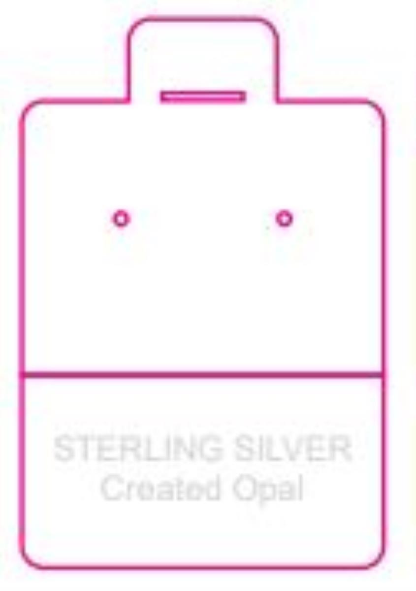 Sterling Silver Created Opal 44x29mm Puff Pad
