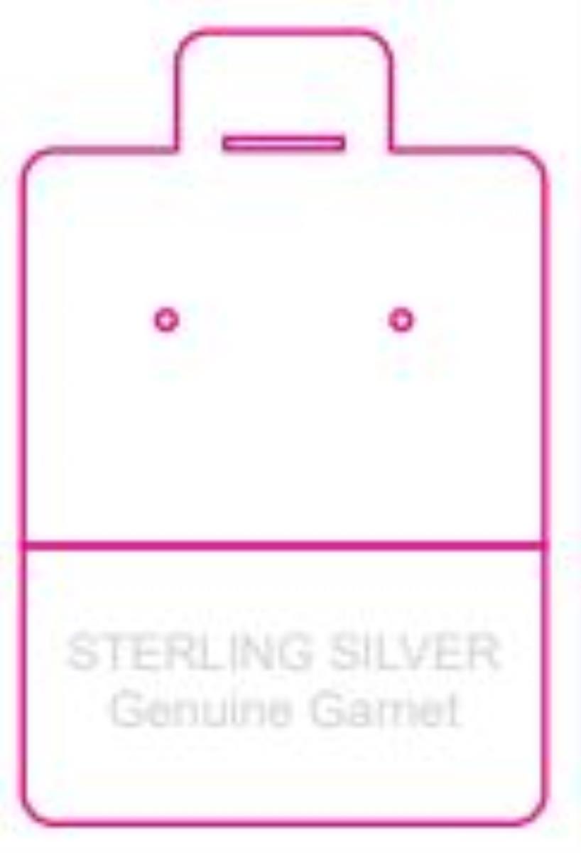 Sterling Silver Genuine Garnet 44x29mm Puff Pad