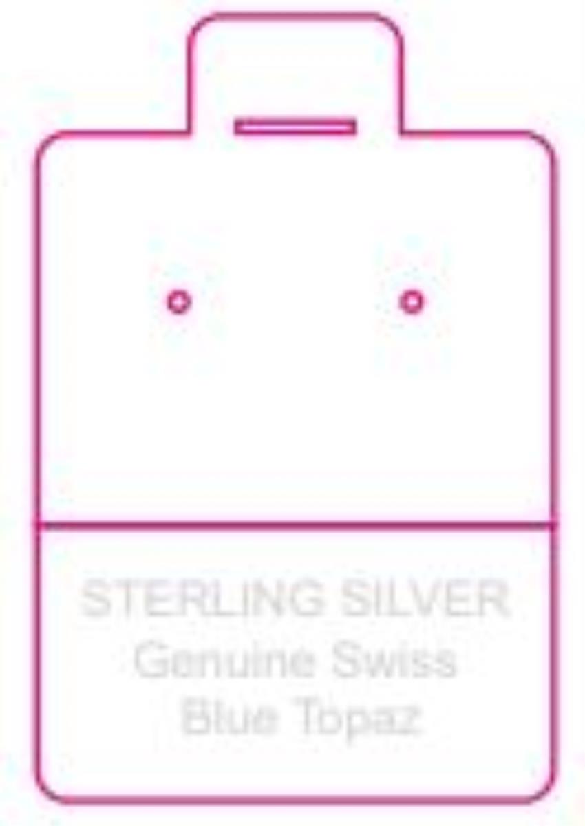 Sterling Silver Genuine Swiss Blue Topaz 44x29mm Puff Pad