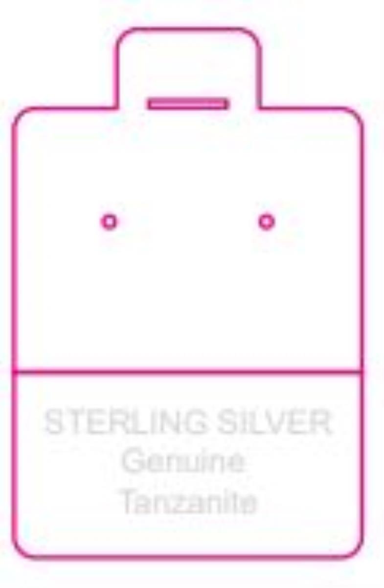 Sterling Silver Genuine Tanzanite 44x29mm Puff Pad