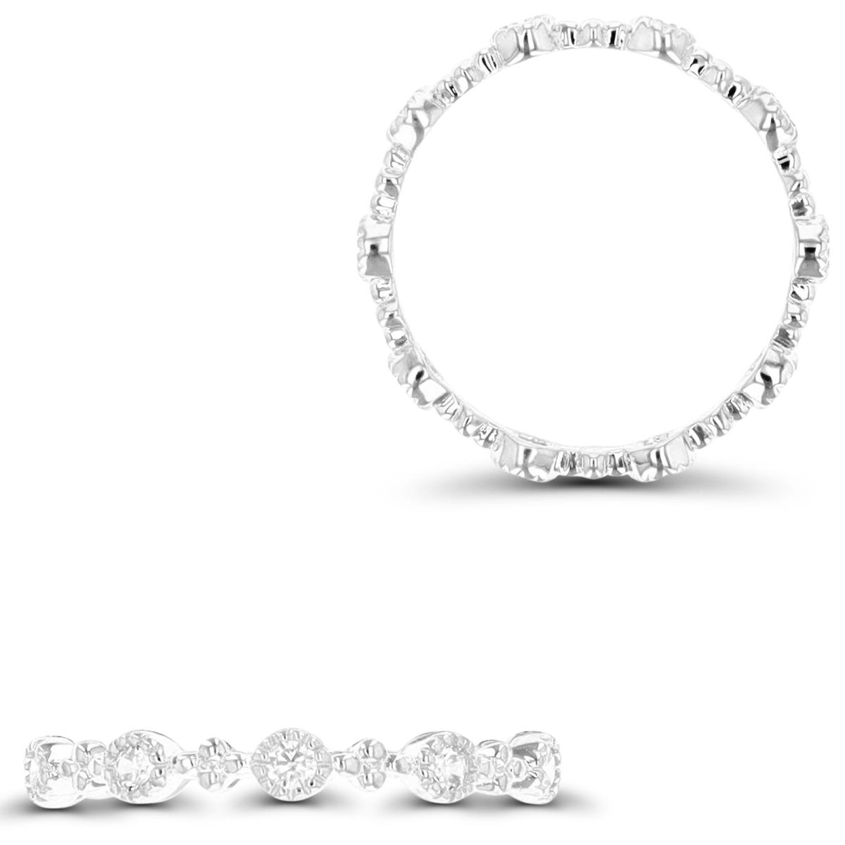 Sterling Silver Rhodium 2.7MM Eternity Band White CZ Ring