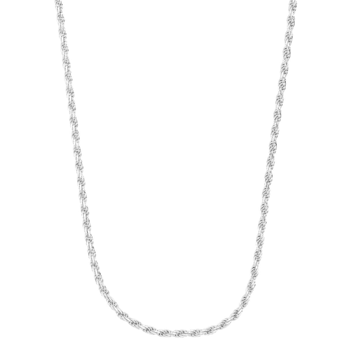 Sterling Silver Ecoated 2.30mm 050 DC Rope 18" Chain