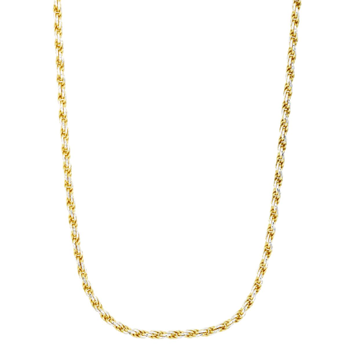 Sterling Silver Two-Tone 2.75mm 060 DC Rope 18" Chain
