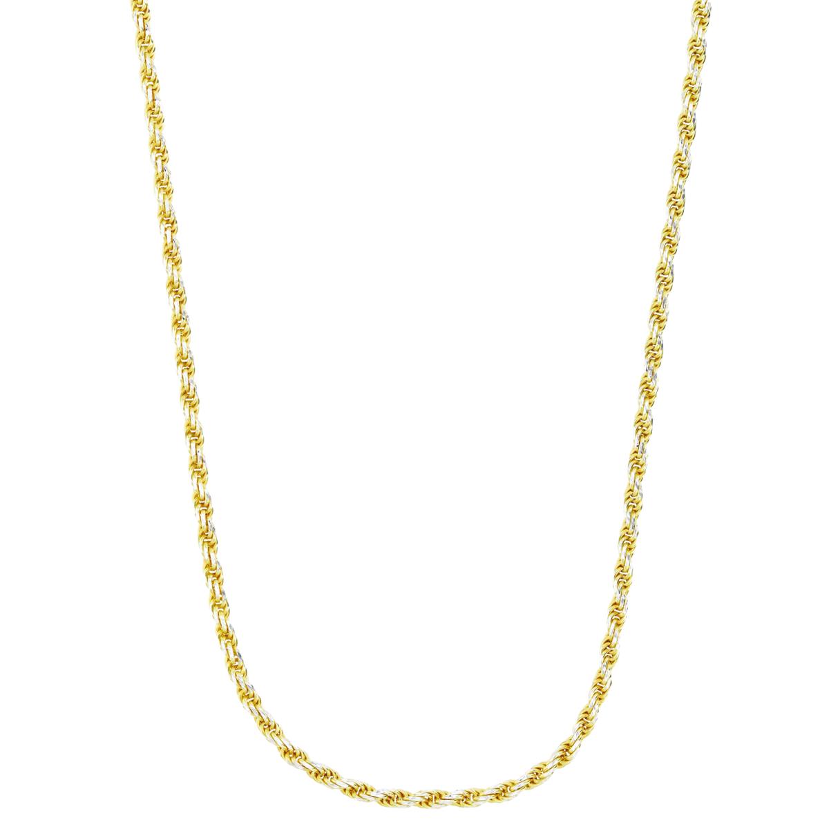 Sterling Silver Two-Tone 2.30mm 050 DC Rope 20" Chain