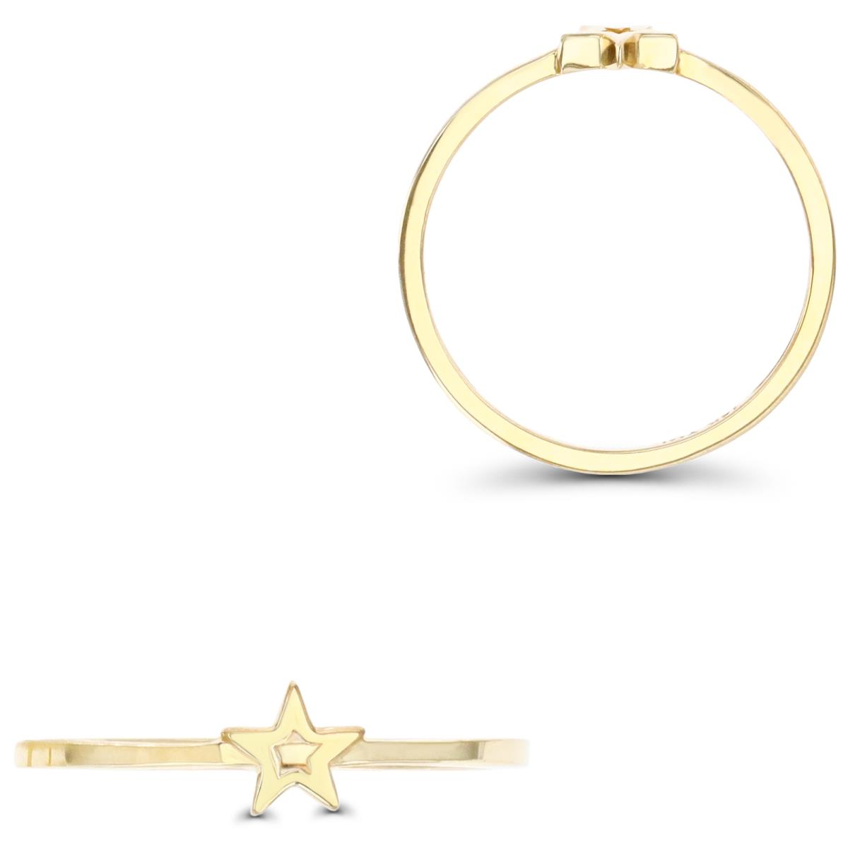 10K Yellow Gold Star Polished Fashion Ring