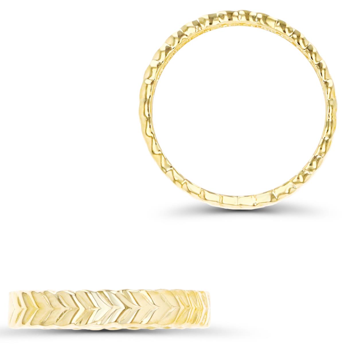 10K Yellow Gold 3.80mm Herringbone Fashion Ring