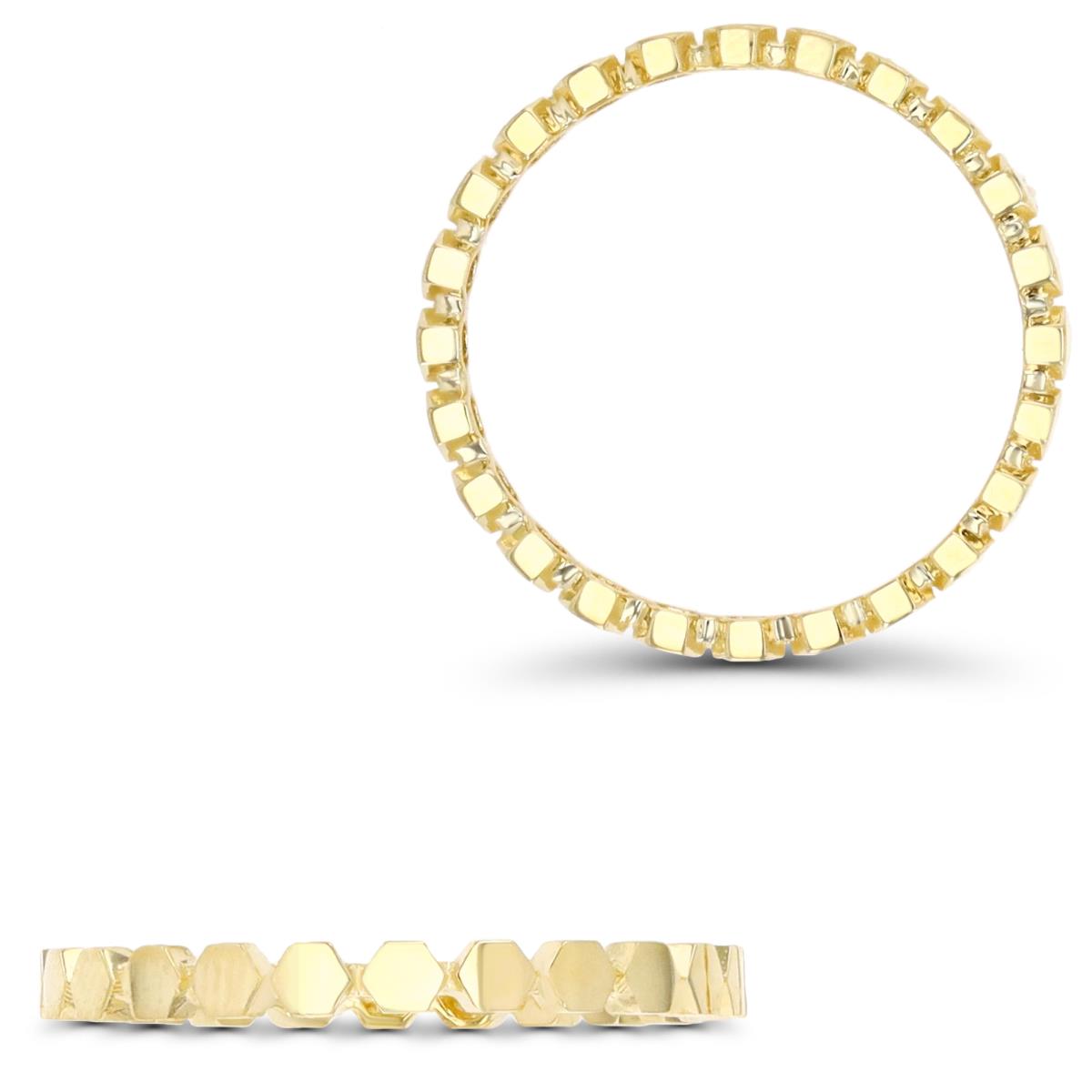 10K Yellow Gold Polished Hexagon Eternity Ring