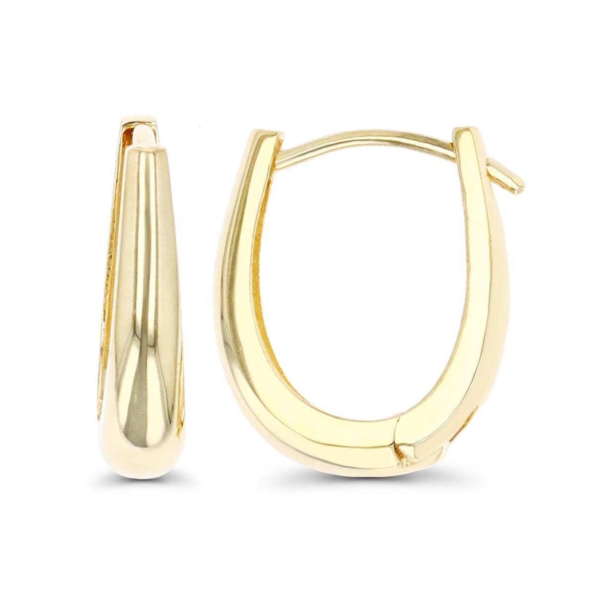 10K Yellow Gold 15x4mm Graduated Huggie Earring