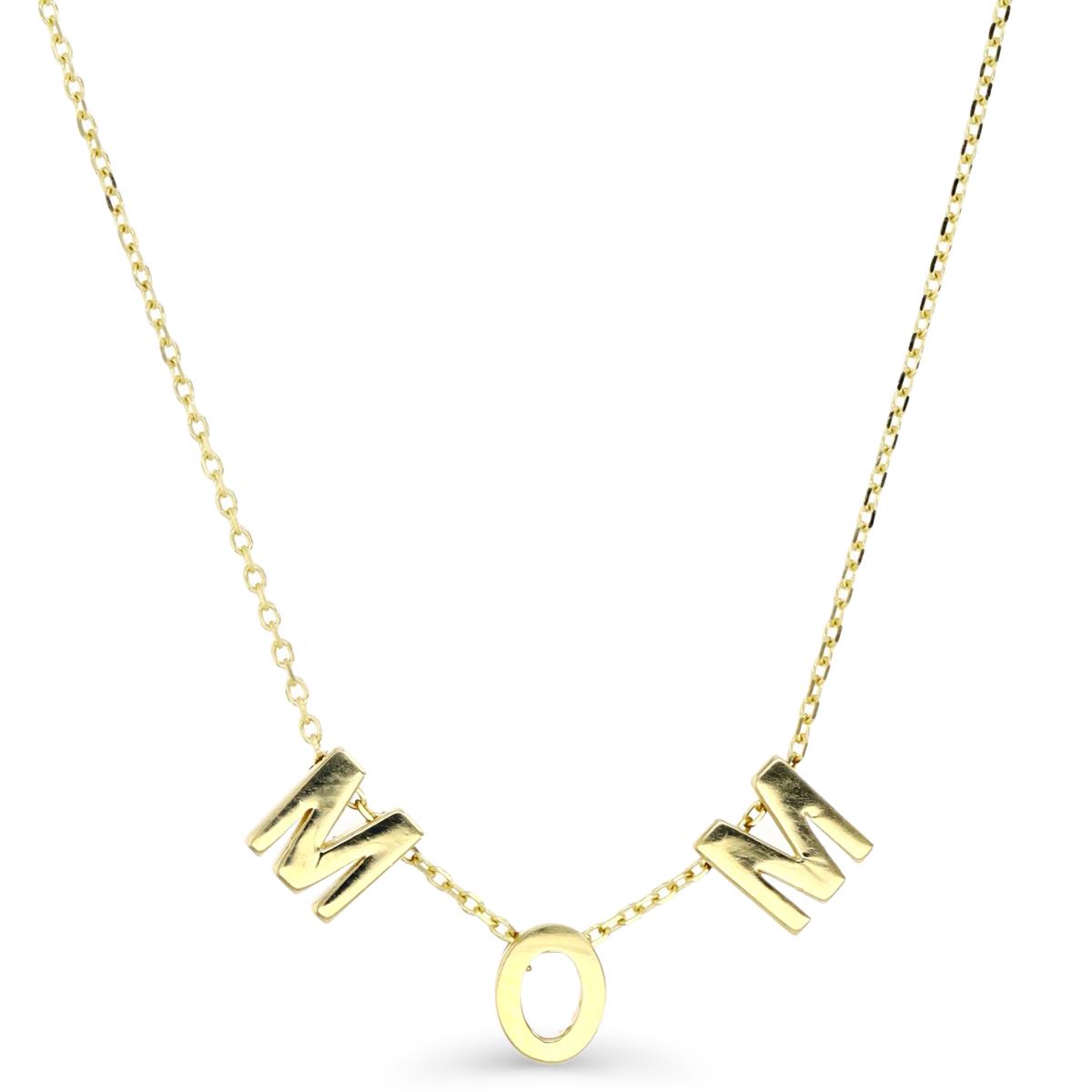 10K Yellow Gold "MOM" 16"+2" Necklace