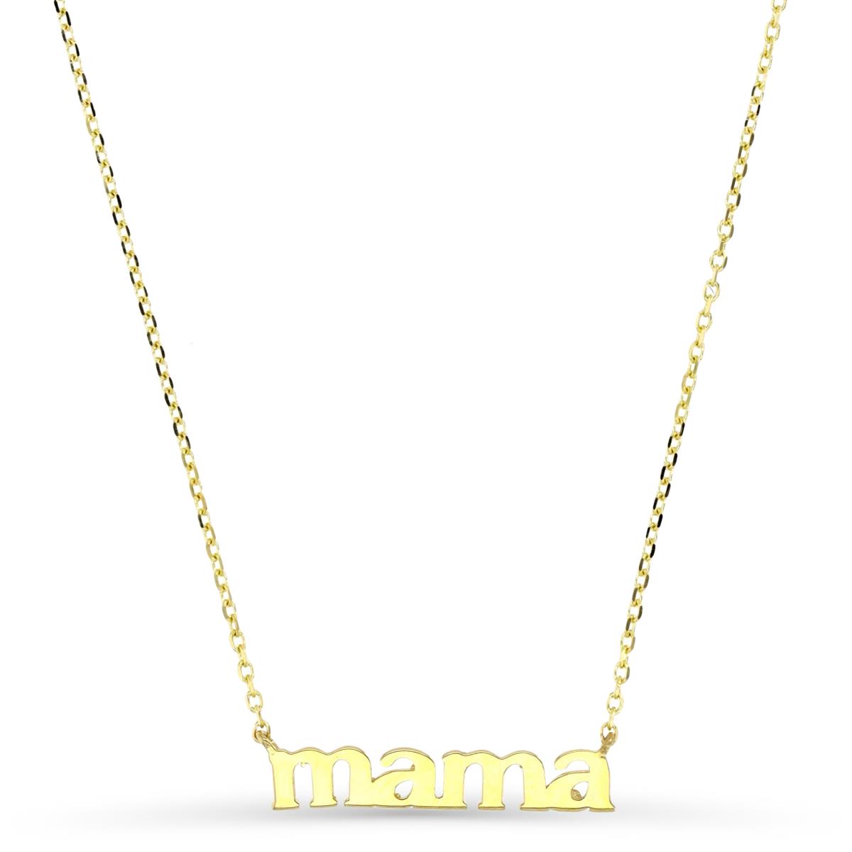 10K Yellow Gold "mama" 16"+2" Necklace