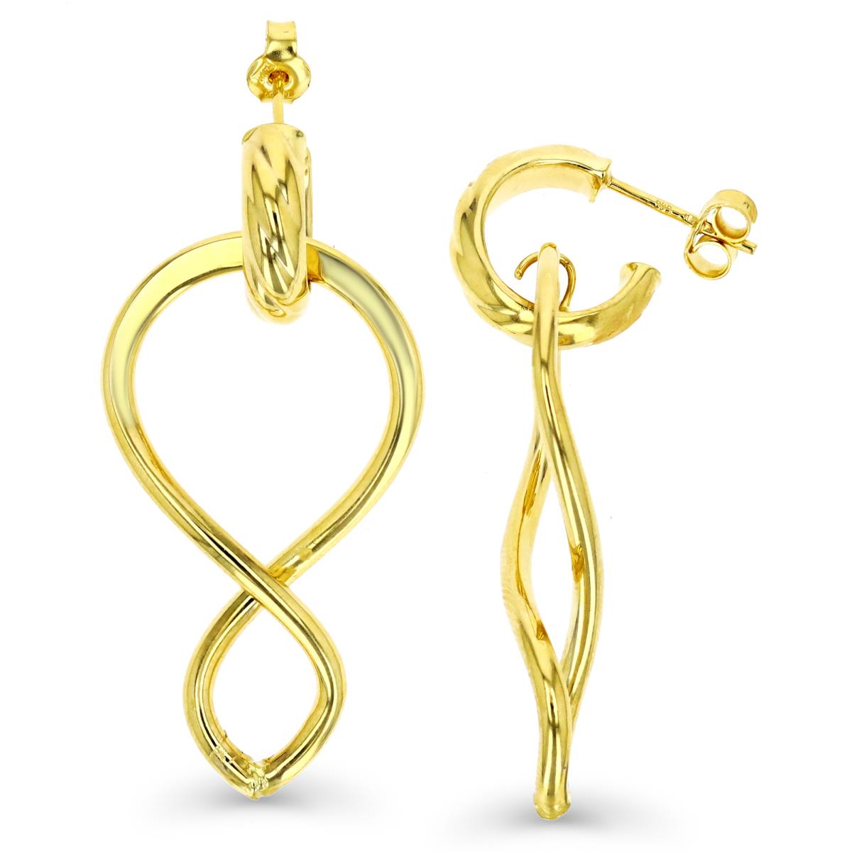 14K Yellow Gold Infinity Dangling Earring