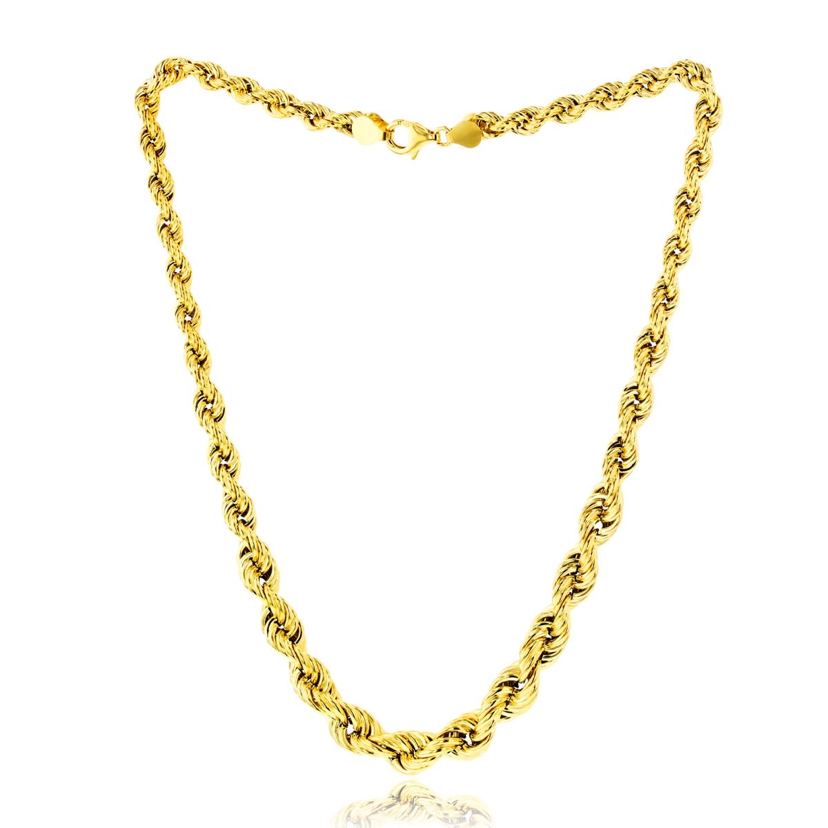 10K Yellow Gold 5-10mm Graduated Rope 18" Necklace
