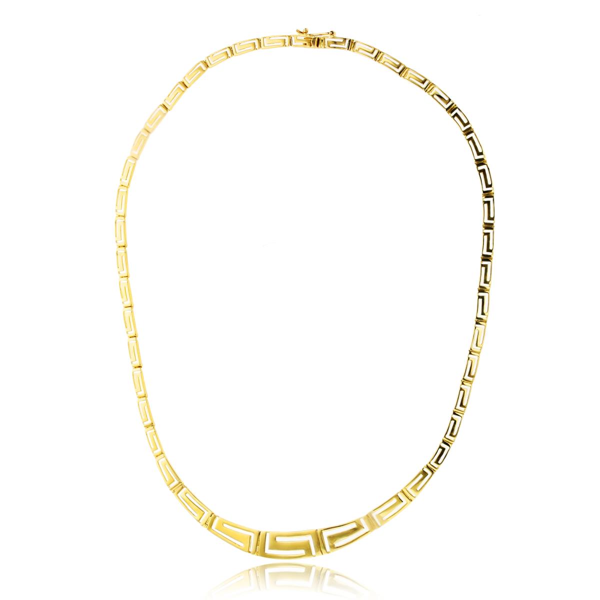 10K Yellow Gold Graduated Greek Key 17" Necklace