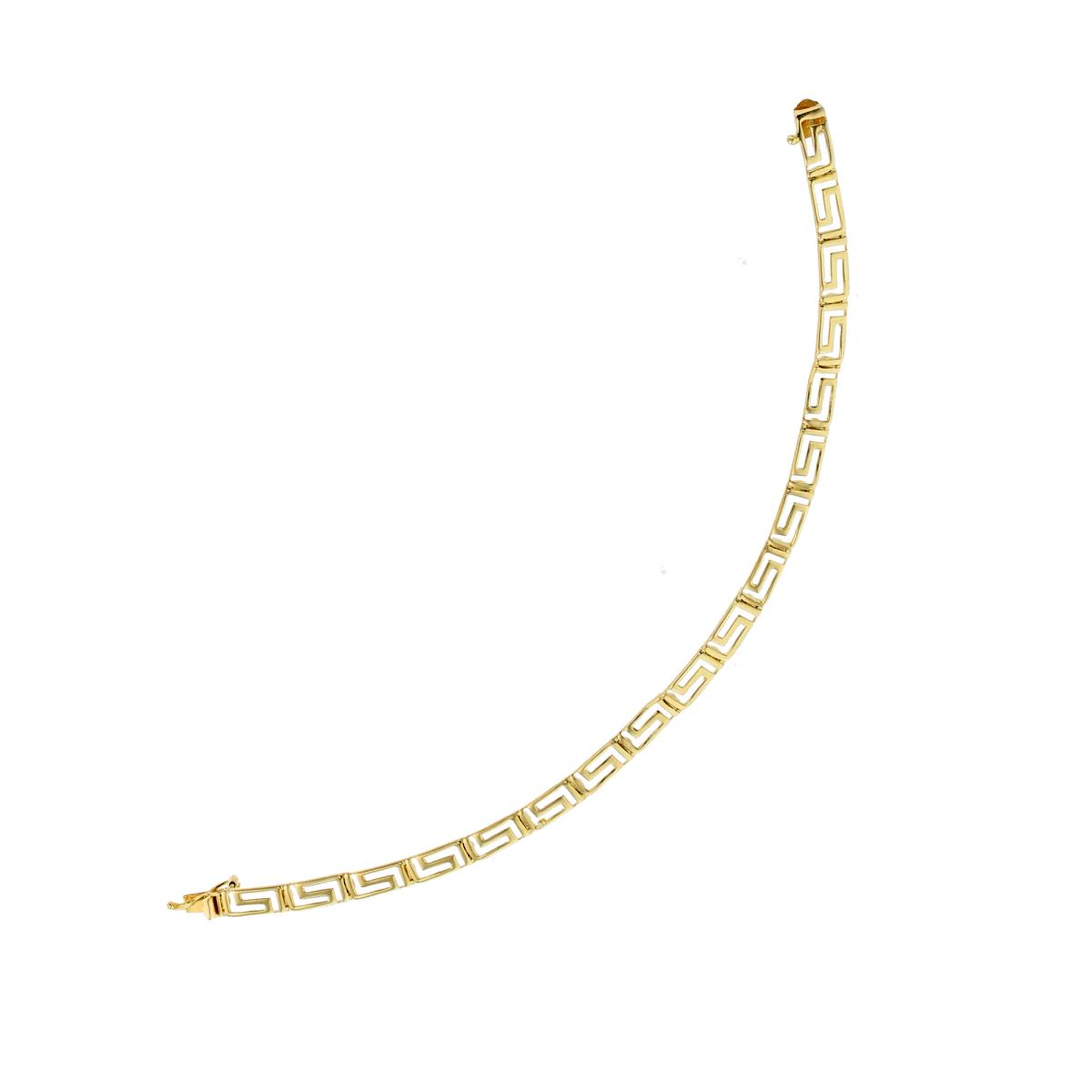 10K Yellow Gold Greek Key 7.25" Bracelet